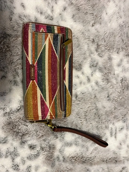 Fossil Multicolor Geometric Stripe Wristlet/Wallet - Picture 3 of 5